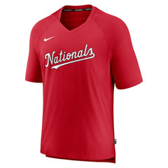 Washington Nationals Nike Authentic Collection Pregame Raglan Performance V-Neck T-Shirt - Red - Nike Lifestyle
