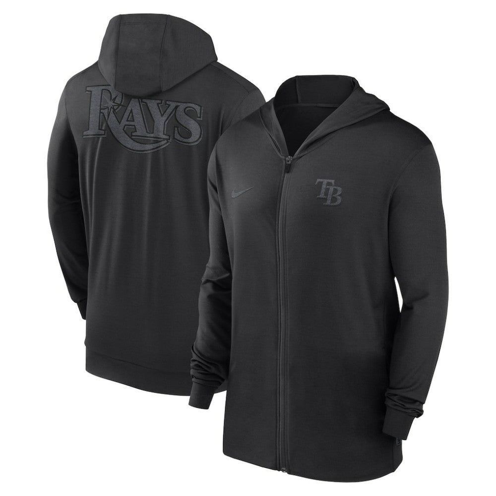 Tampa Bay Rays Nike Authentic Collection Travel Performance Lightweight Full-Zip Hoodie - Black - Nike Lifestyle