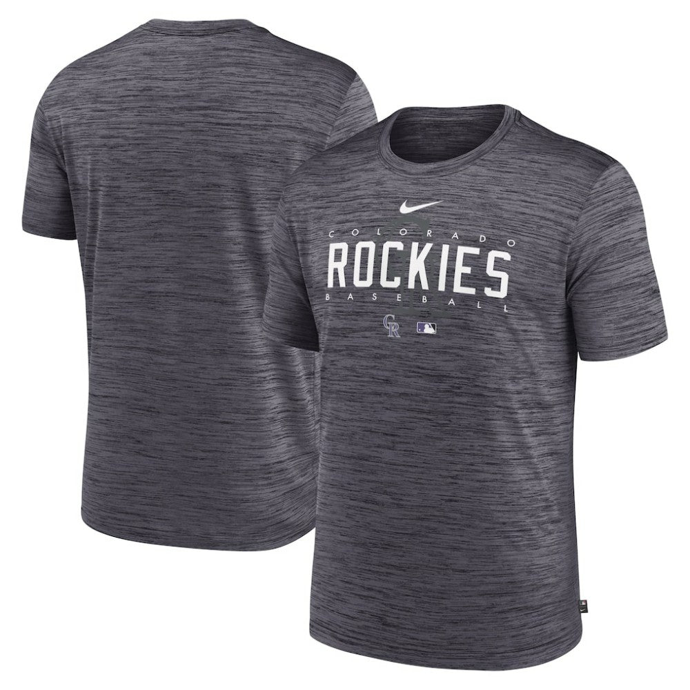 Colorado Rockies Nike Authentic Collection Velocity Performance Practice T-Shirt - Heather Charcoal - Nike Discount
