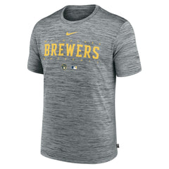 Milwaukee Brewers Nike Authentic Collection Velocity Performance Practice T-Shirt - Heather Gray - Nike on Sale