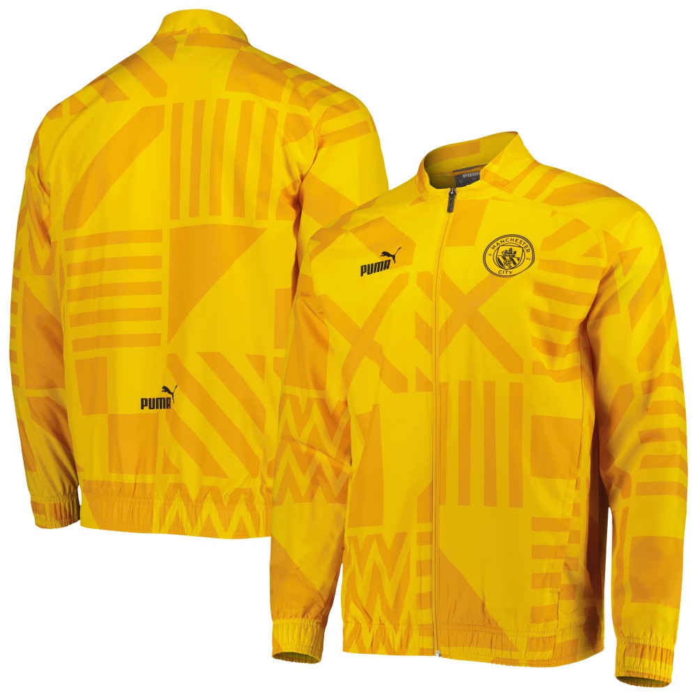 Manchester City Pre-Match Raglan Full-Zip Training Jacket Yellow - Puma sale