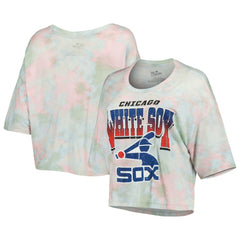 Chicago White Sox Majestic Threads Women's Cooperstown Collection Tie-Dye Boxy Cropped Tri-Blend T-Shirt - MLB on Sale
