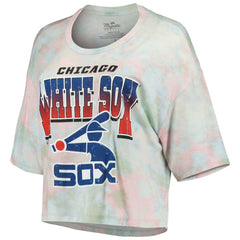 Chicago White Sox Majestic Threads Women's Cooperstown Collection Tie-Dye Boxy Cropped Tri-Blend T-Shirt - MLB on Sale