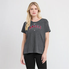 Los Angeles Angels Nike Women's Authentic Collection Early Work Tri-Blend T-Shirt - Heather Charcoal - Nike Lifestyle