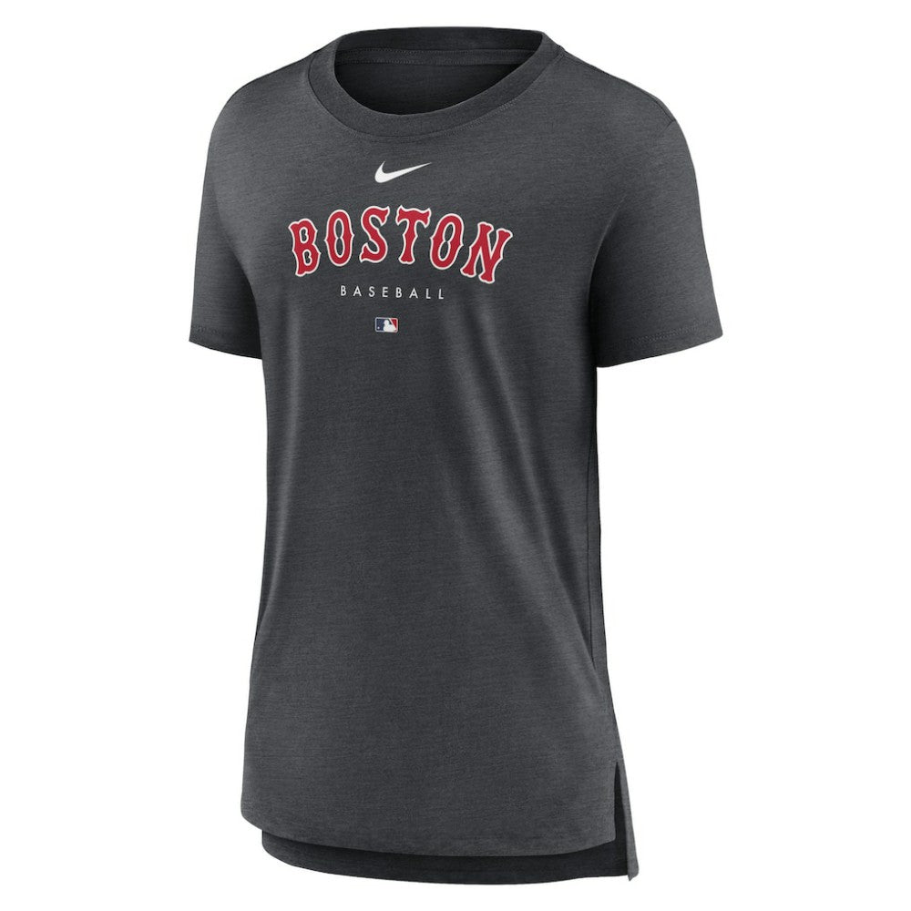 Boston Red Sox Nike Women's Authentic Collection Early Work Tri-Blend T-Shirt - Heather Charcoal - Nike on Sale