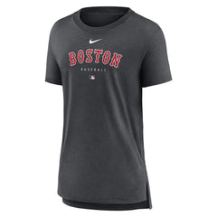 Boston Red Sox Nike Women's Authentic Collection Early Work Tri-Blend T-Shirt - Heather Charcoal - Nike on Sale