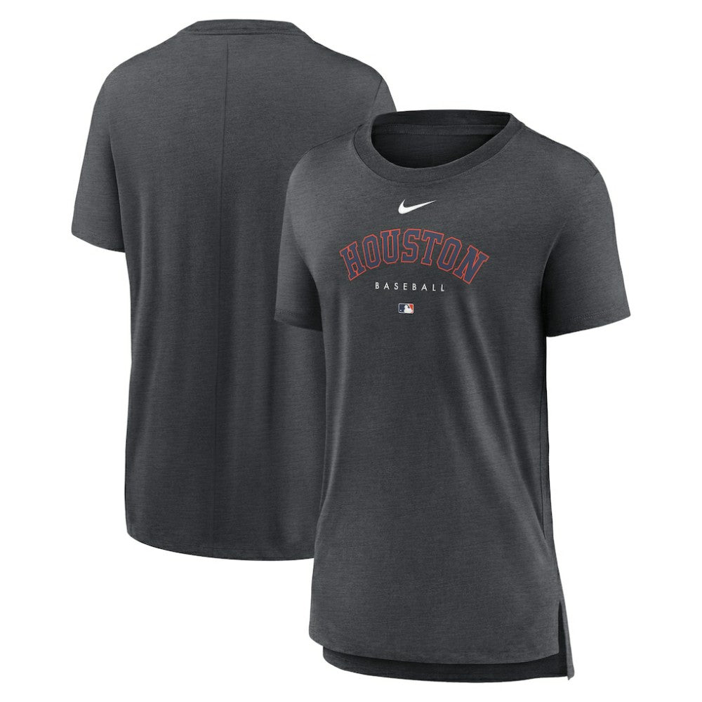 Houston Astros Nike Women's Authentic Collection Early Work Tri-Blend T-Shirt - Heather Charcoal - Nike on Sale