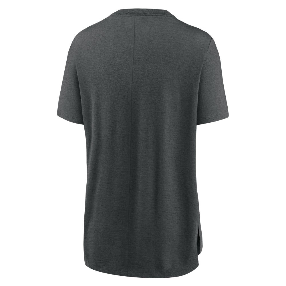 Milwaukee Brewers Nike Women's Authentic Collection Early Work Tri-Blend T-Shirt - Heather Charcoal - Nike Lifestyle
