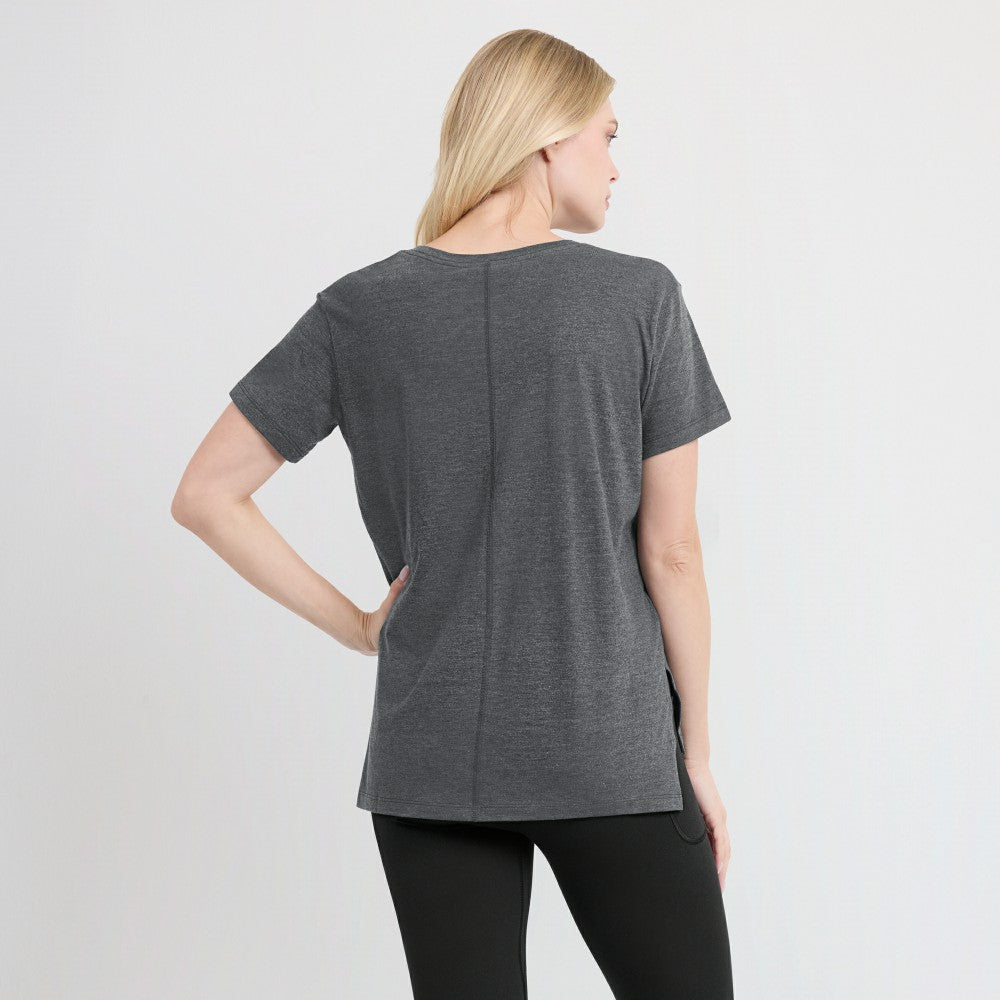 Milwaukee Brewers Nike Women's Authentic Collection Early Work Tri-Blend T-Shirt - Heather Charcoal - Nike Lifestyle