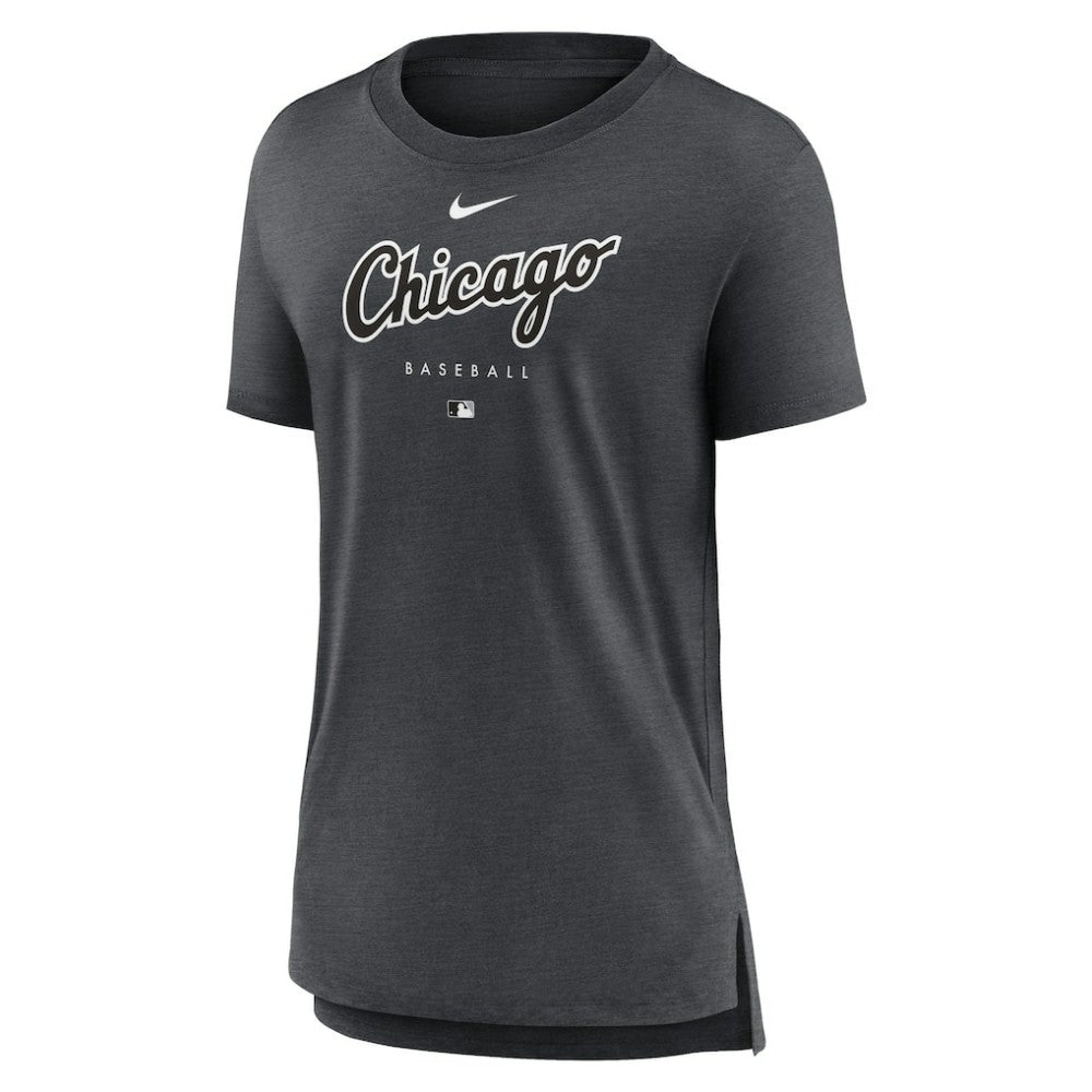 Chicago White Sox Nike Women's Authentic Collection Early Work Tri-Blend T-Shirt - Heather Charcoal - Nike Sale