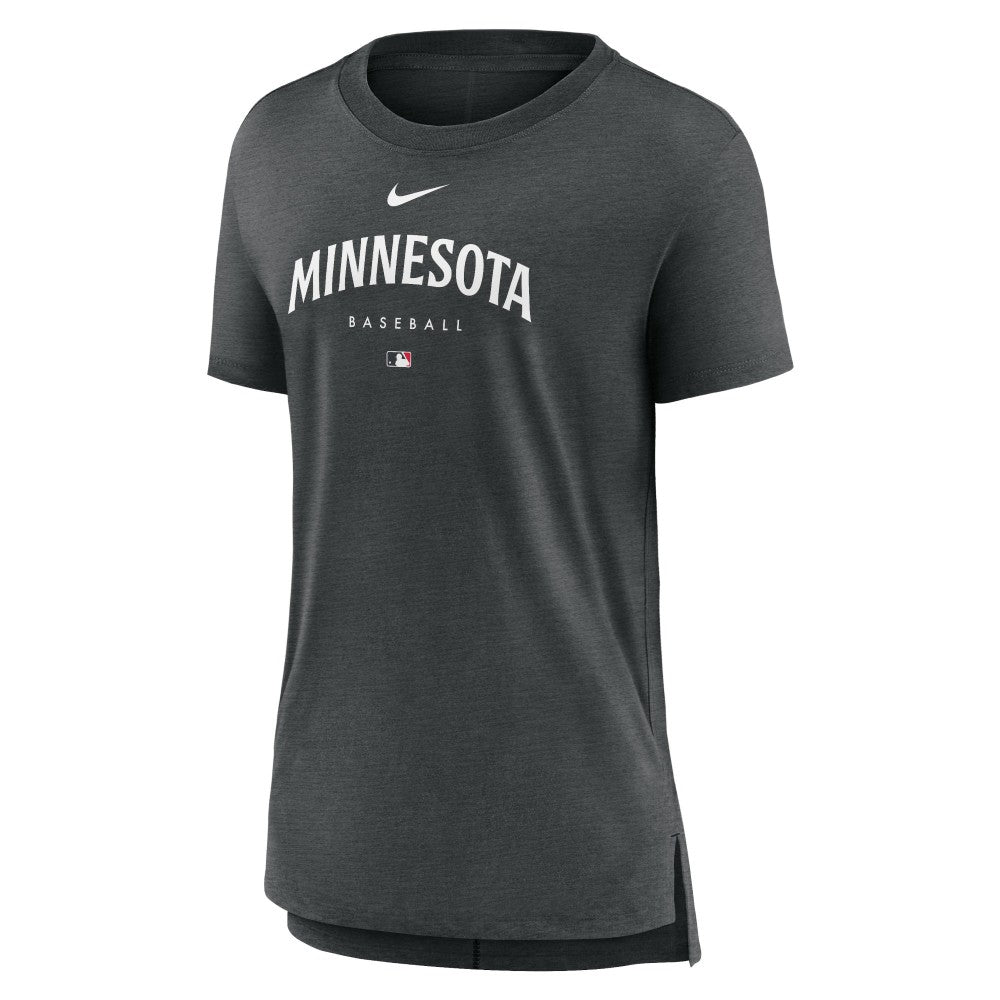 Minnesota Twins Nike Women's Authentic Collection Early Work Tri-Blend T-Shirt - Heather Charcoal - Nike Discount