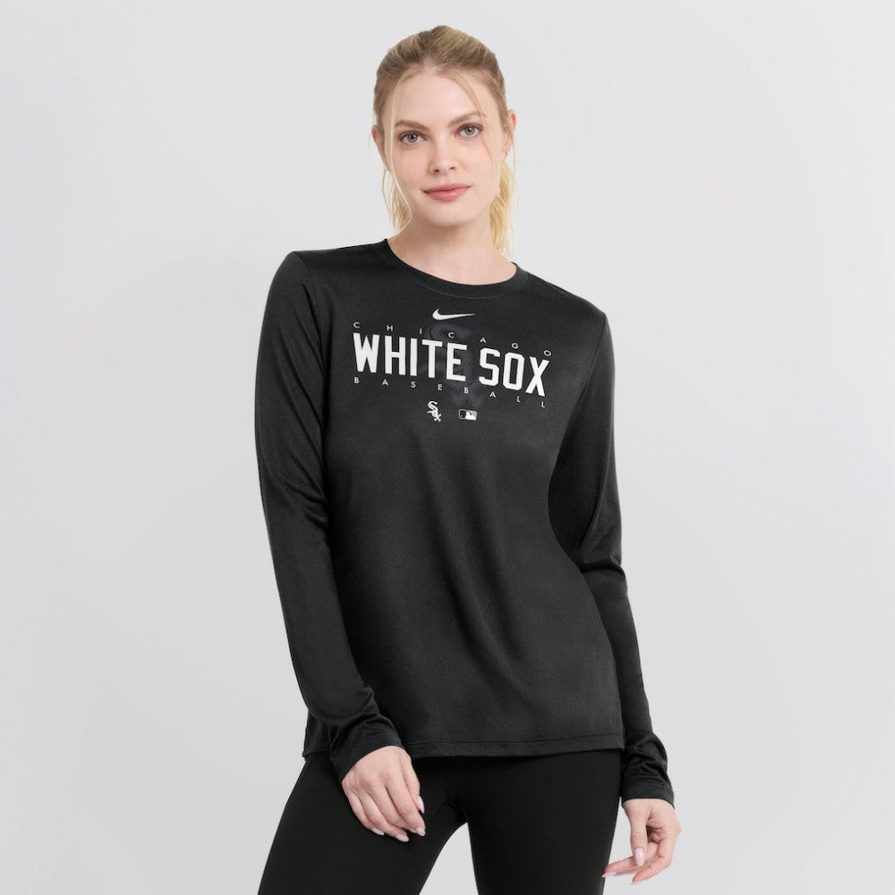 Chicago White Sox Nike Women's Authentic Collection Legend Performance Long Sleeve T-Shirt - Black - Nike Sale