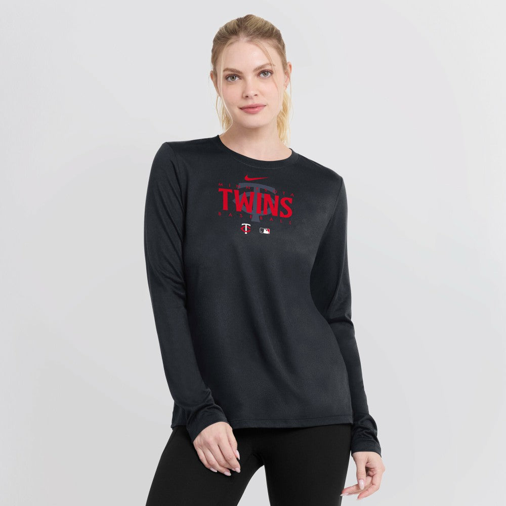 Minnesota Twins Nike Women's Authentic Collection Legend Performance Long Sleeve T-Shirt - - Nike Discount