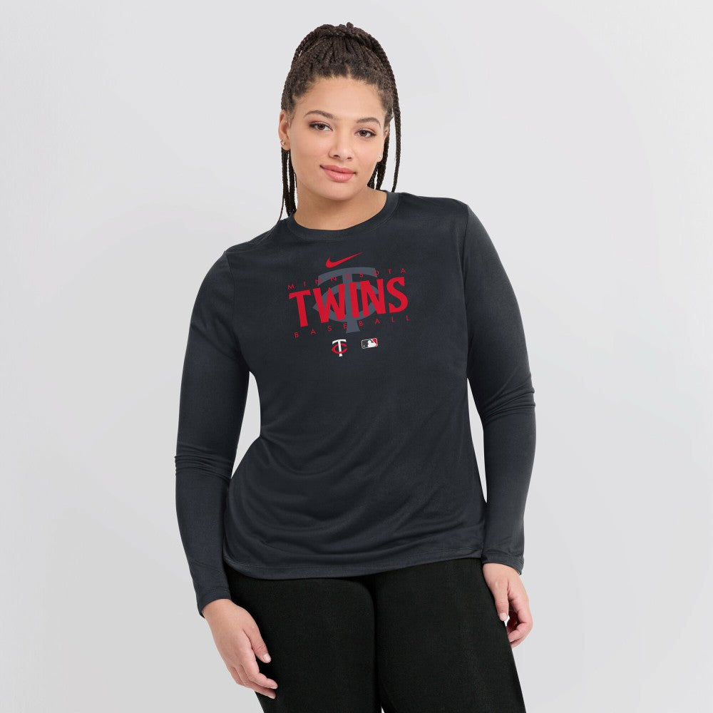 Minnesota Twins Nike Women's Authentic Collection Legend Performance Long Sleeve T-Shirt - - Nike Discount