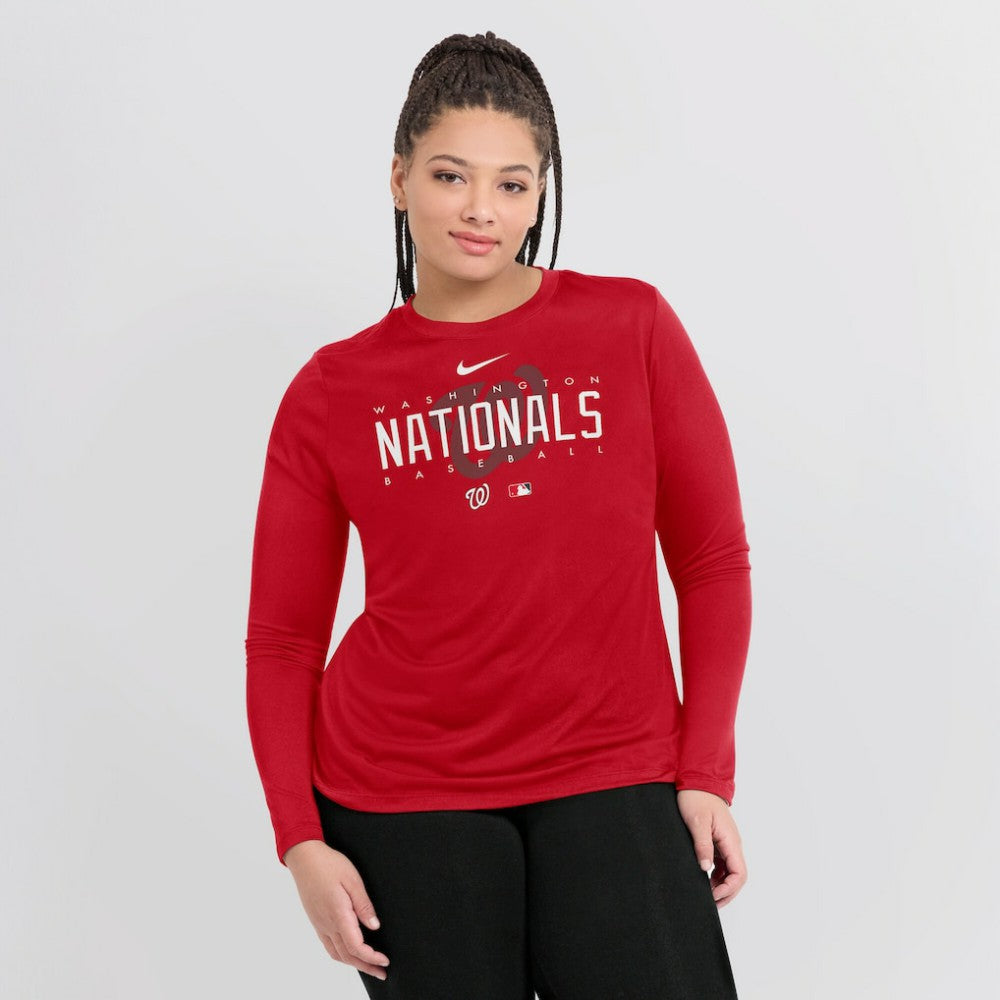 Washington Nationals Nike Women's Authentic Collection Legend Performance Long Sleeve T-Shirt - Red - Nike Discount
