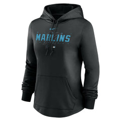 Miami Marlins Nike Women's Authentic Collection Pregame Performance Pullover Hoodie - Black - Nike Online