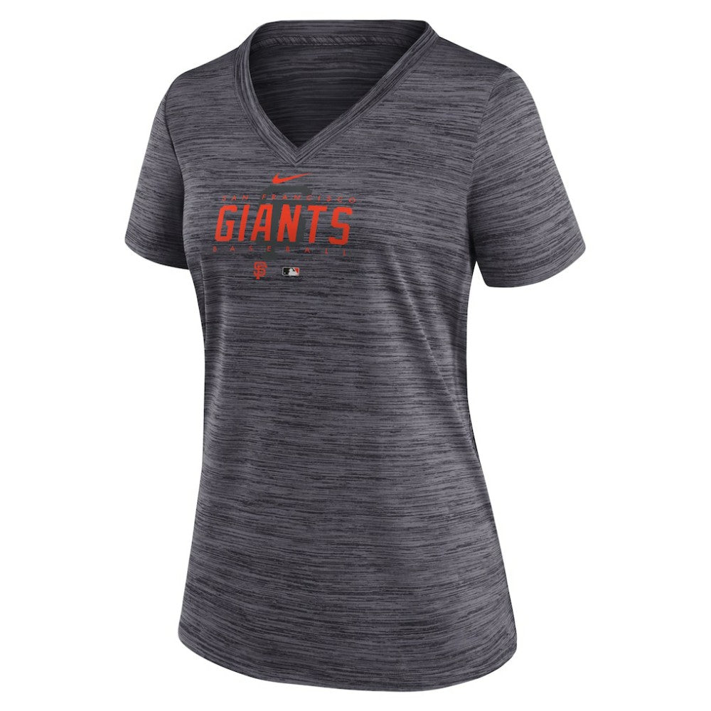 San Francisco Giants Nike Women's Authentic Collection Velocity Practice Performance V-Neck T-Shirt - Black - Nike Sale