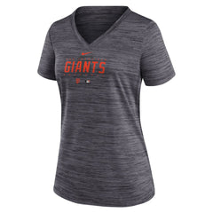 San Francisco Giants Nike Women's Authentic Collection Velocity Practice Performance V-Neck T-Shirt - Black - Nike Sale