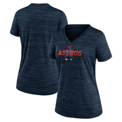 Houston Astros Nike Women's Authentic Collection Velocity Practice Performance V-Neck T-Shirt - Navy - Nike Lifestyle