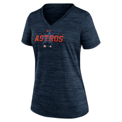 Houston Astros Nike Women's Authentic Collection Velocity Practice Performance V-Neck T-Shirt - Navy - Nike Lifestyle