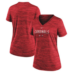 St. Louis Cardinals Nike Women's Authentic Collection Velocity Practice Performance V-Neck T-Shirt - Red - Nike Lifestyle