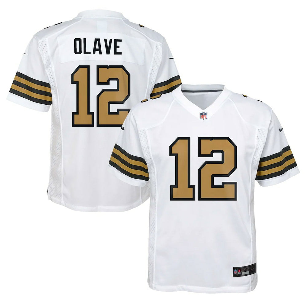 Nike Chris Olave New Orleans Saints Youth Game Jersey White