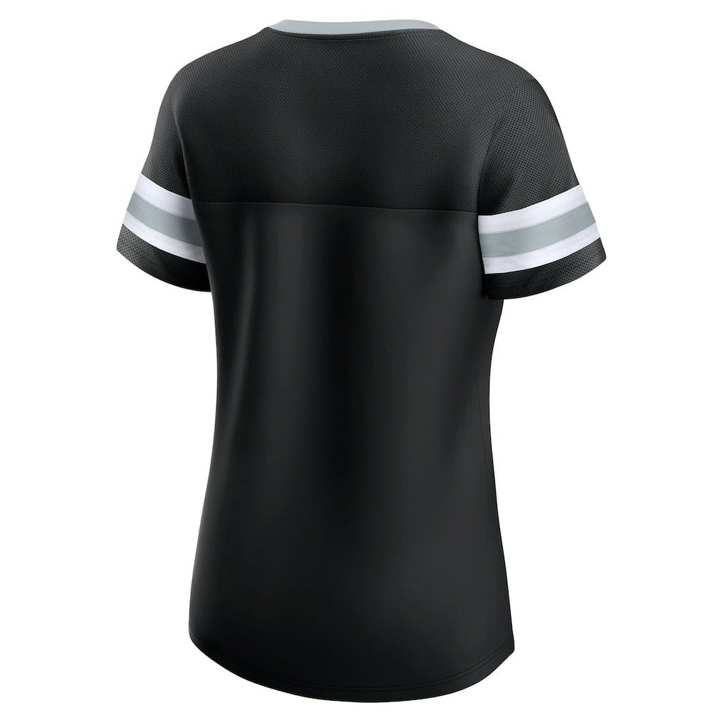 Fanatics Las Vegas Raiders Women's Plus Size Original State Lace-Up T-Shirt Black