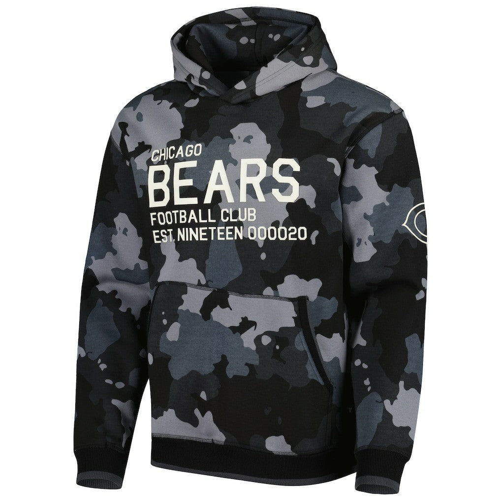 Chicago Bears The Wild Collective Camo Pullover Hoodie Black