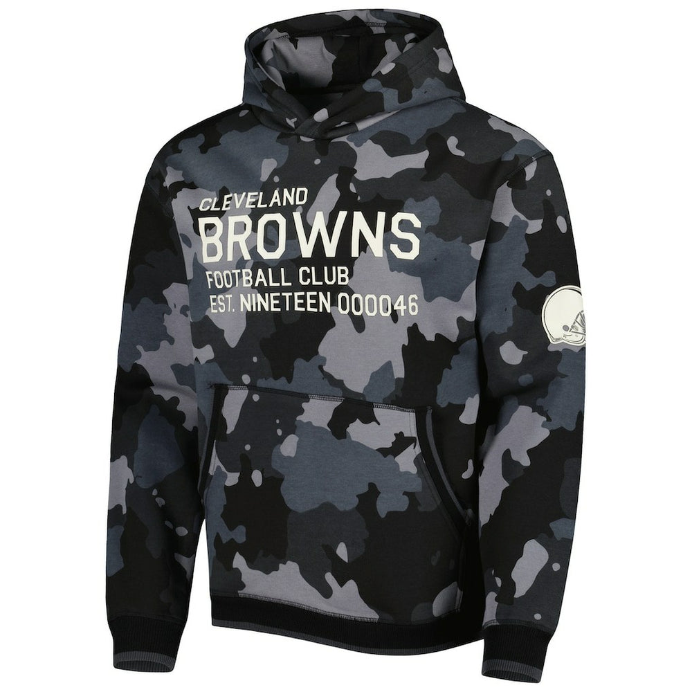 Cleveland Browns The Wild Collective Camo Pullover Hoodie Black