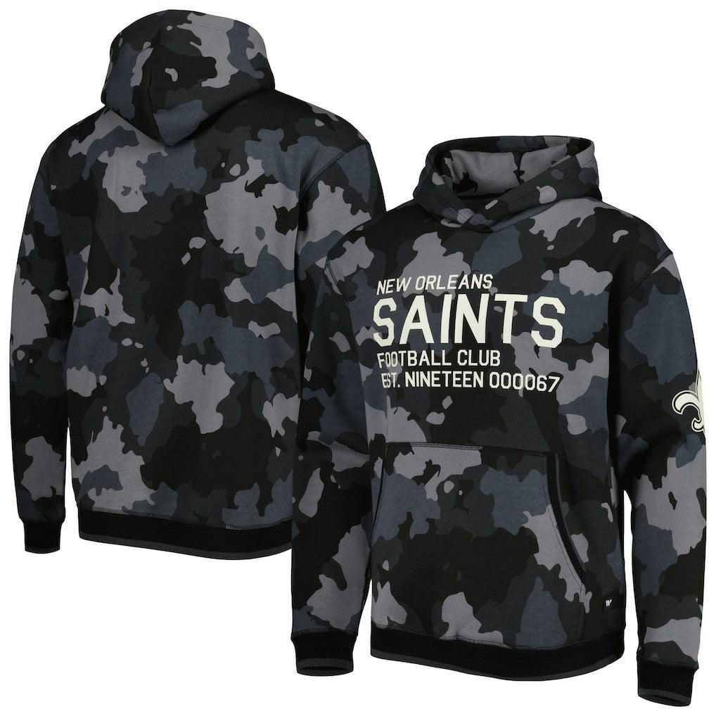 New Orleans Saints The Wild Collective Camo Pullover Hoodie Black