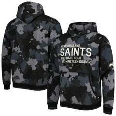 New Orleans Saints The Wild Collective Camo Pullover Hoodie Black
