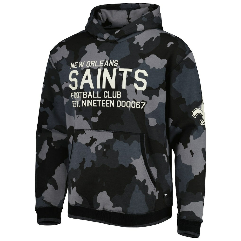 New Orleans Saints The Wild Collective Camo Pullover Hoodie Black