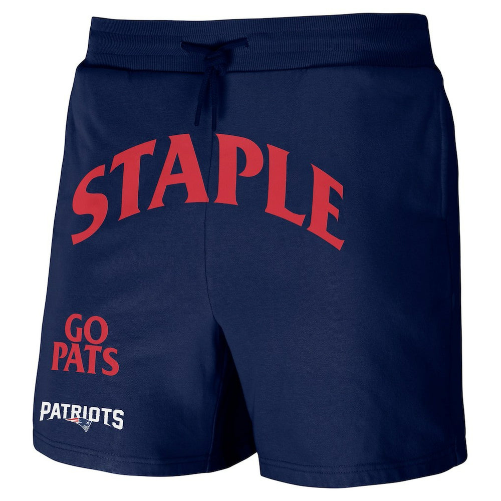 New England Patriots NFL x Staple Throwback Vintage Wash Fleece Shorts Navy