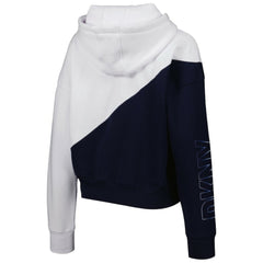 Atlanta Braves DKNY Sport Women's Bobbi Colorblock Pullover Hoodie - Navy/White - MLB Lifestyle