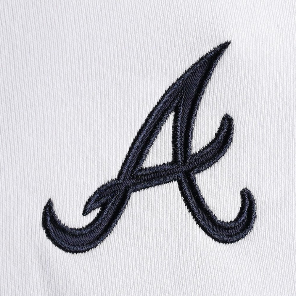 Atlanta Braves DKNY Sport Women's Bobbi Colorblock Pullover Hoodie - Navy/White - MLB Lifestyle