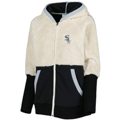 Chicago White Sox G-III 4Her by Carl Banks Women's Shuffle It Raglan Full-Zip Hoodie - Oatmeal/Black - MLB Discount