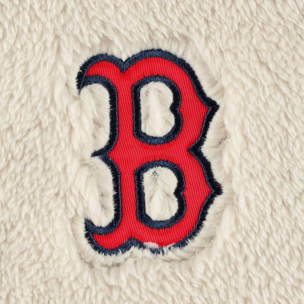 Boston Red Sox G-III 4Her by Carl Banks Women's Shuffle It Raglan Full-Zip Hoodie - Oatmeal/Navy - MLB Sale
