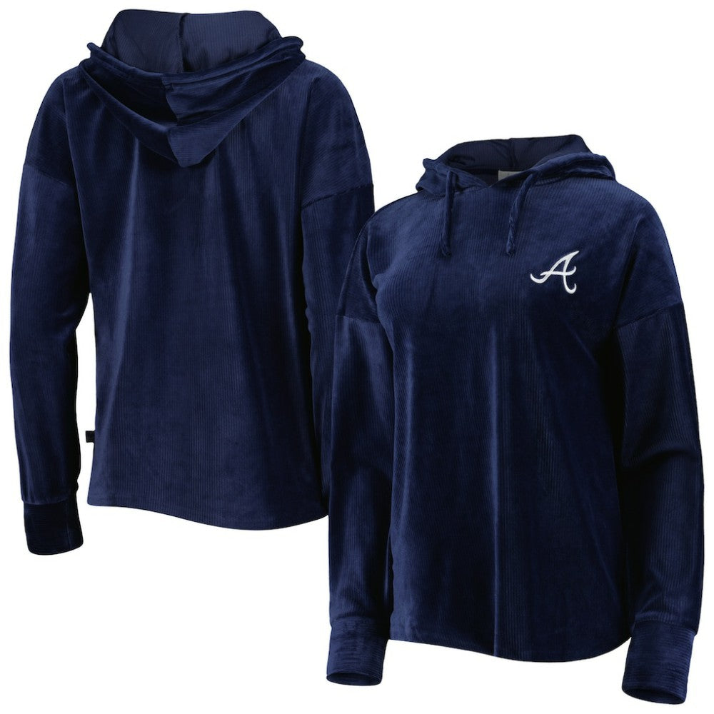 Atlanta Braves Touch Women's End Line Pullover Hoodie - Navy - MLB Discount