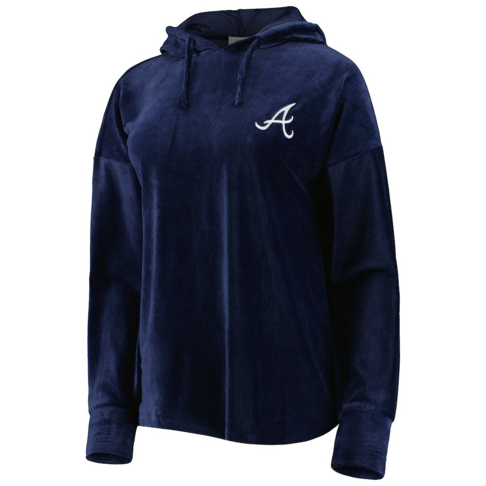 Atlanta Braves Touch Women's End Line Pullover Hoodie - Navy - MLB Discount