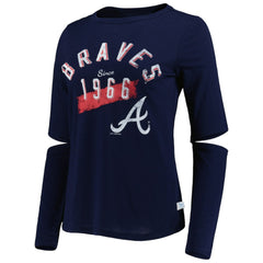Atlanta Braves Touch Women's Formation Long Sleeve T-Shirt - Navy - MLB on Sale