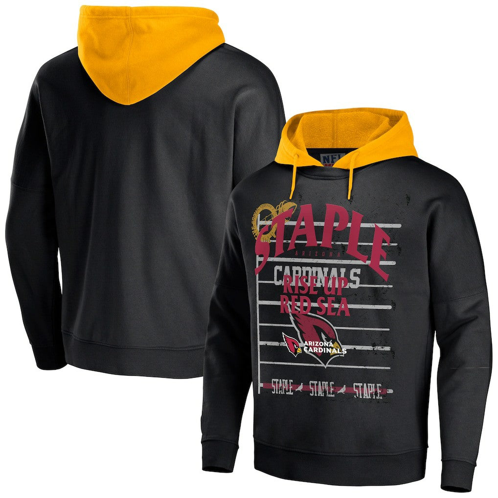 Arizona Cardinals NFL x Staple Throwback Vintage Wash Pullover Hoodie Black