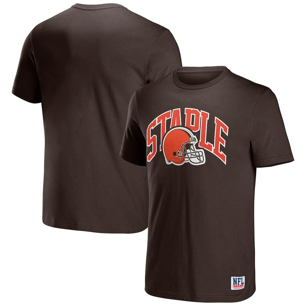 Cleveland Browns NFL x Staple Logo Lockup T-Shirt Brown