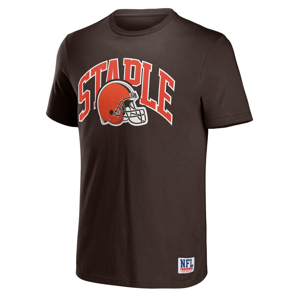 Cleveland Browns NFL x Staple Logo Lockup T-Shirt Brown