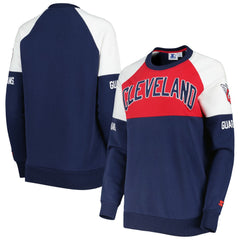 Cleveland Guardians Starter Women's Baseline Raglan Pullover Sweatshirt - Navy/Red - MLB Online