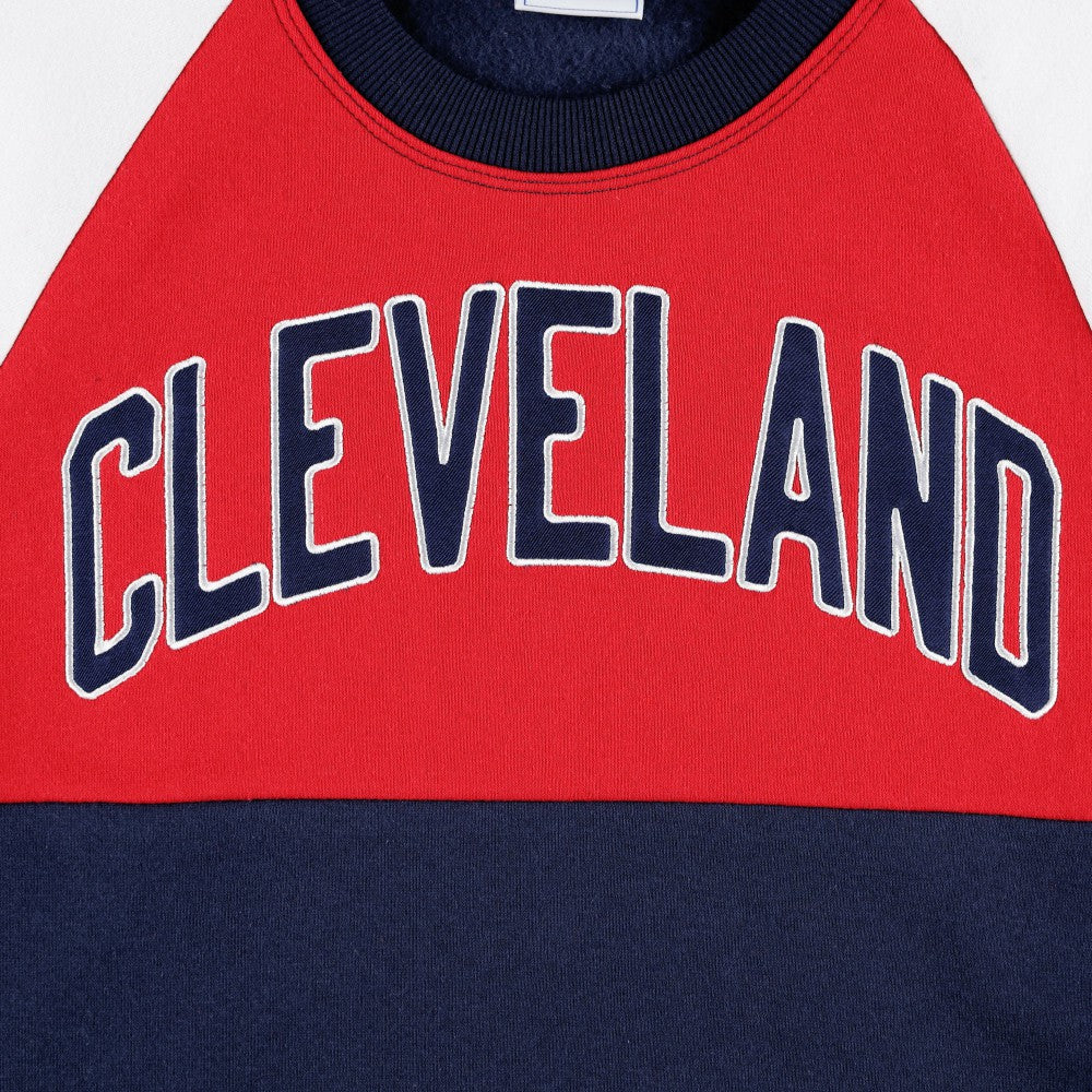 Cleveland Guardians Starter Women's Baseline Raglan Pullover Sweatshirt - Navy/Red - MLB Online