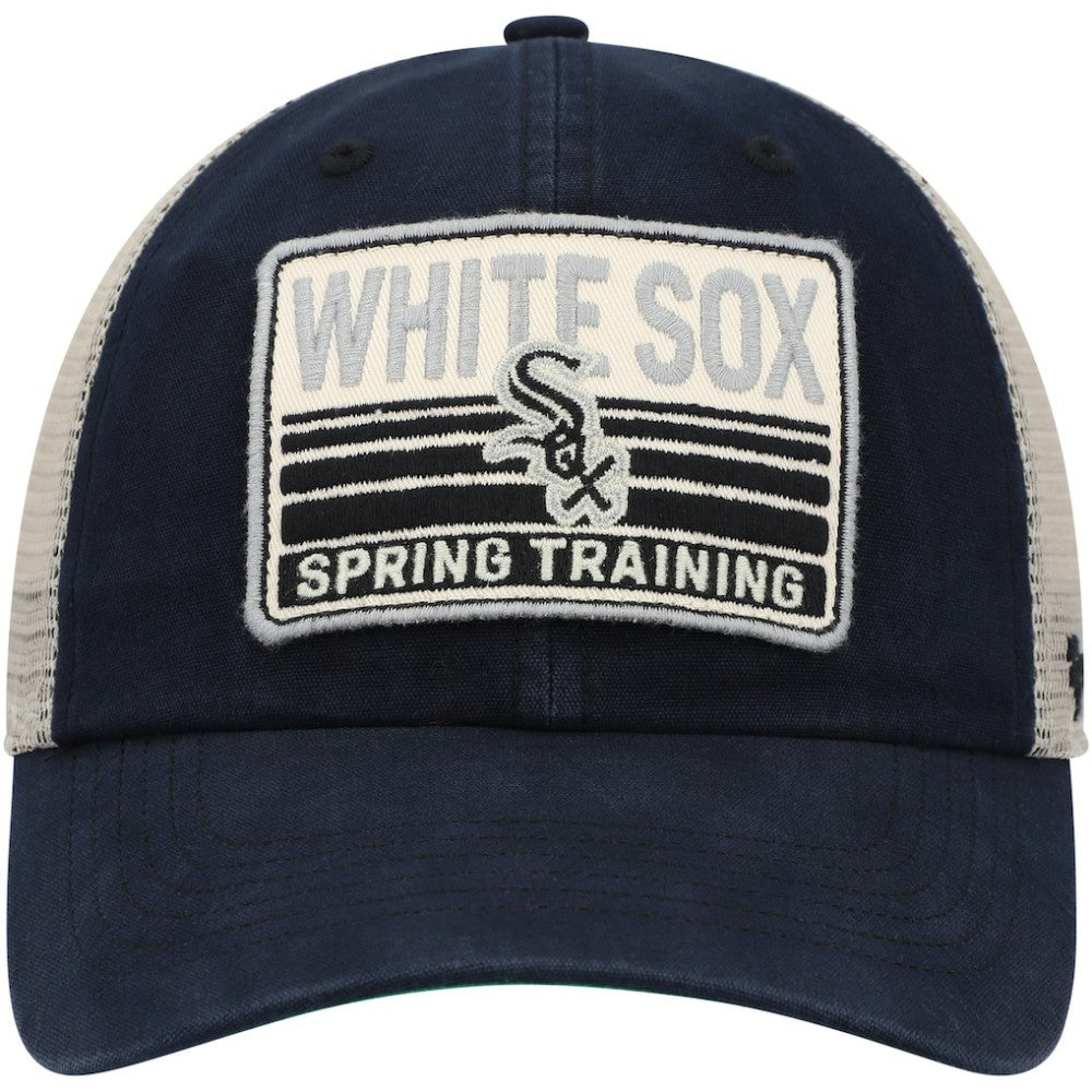 Chicago White Sox '47 Four Stroke Clean Up Trucker Snapback Hat - Black/Tan - 47 brand Discount