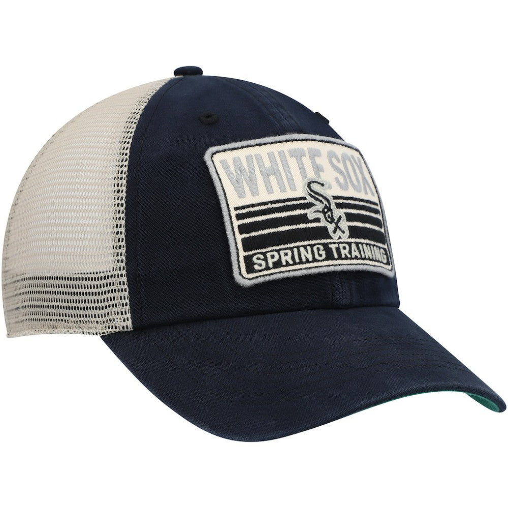 Chicago White Sox '47 Four Stroke Clean Up Trucker Snapback Hat - Black/Tan - 47 brand Discount