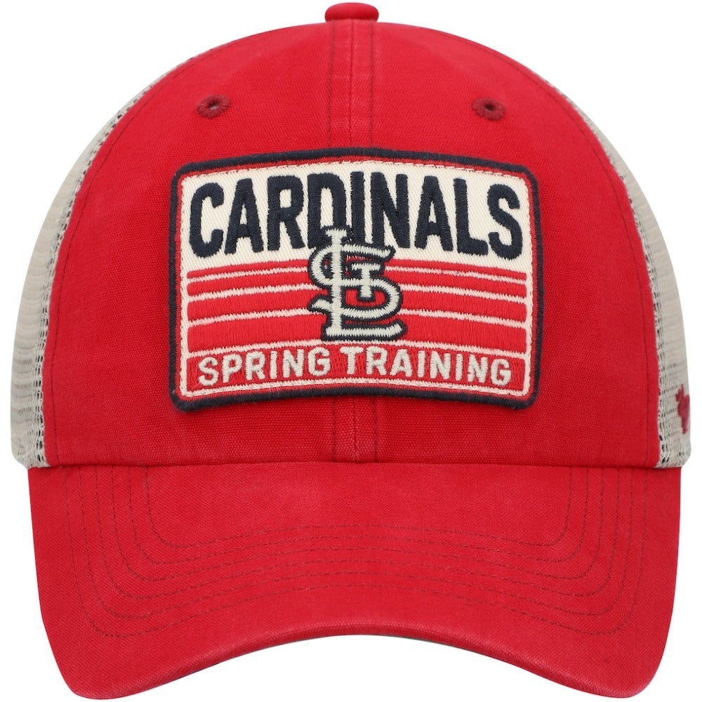 St. Louis Cardinals '47 Four Stroke Clean Up Trucker Snapback Hat - Red/Tan - 47 brand Lifestyle