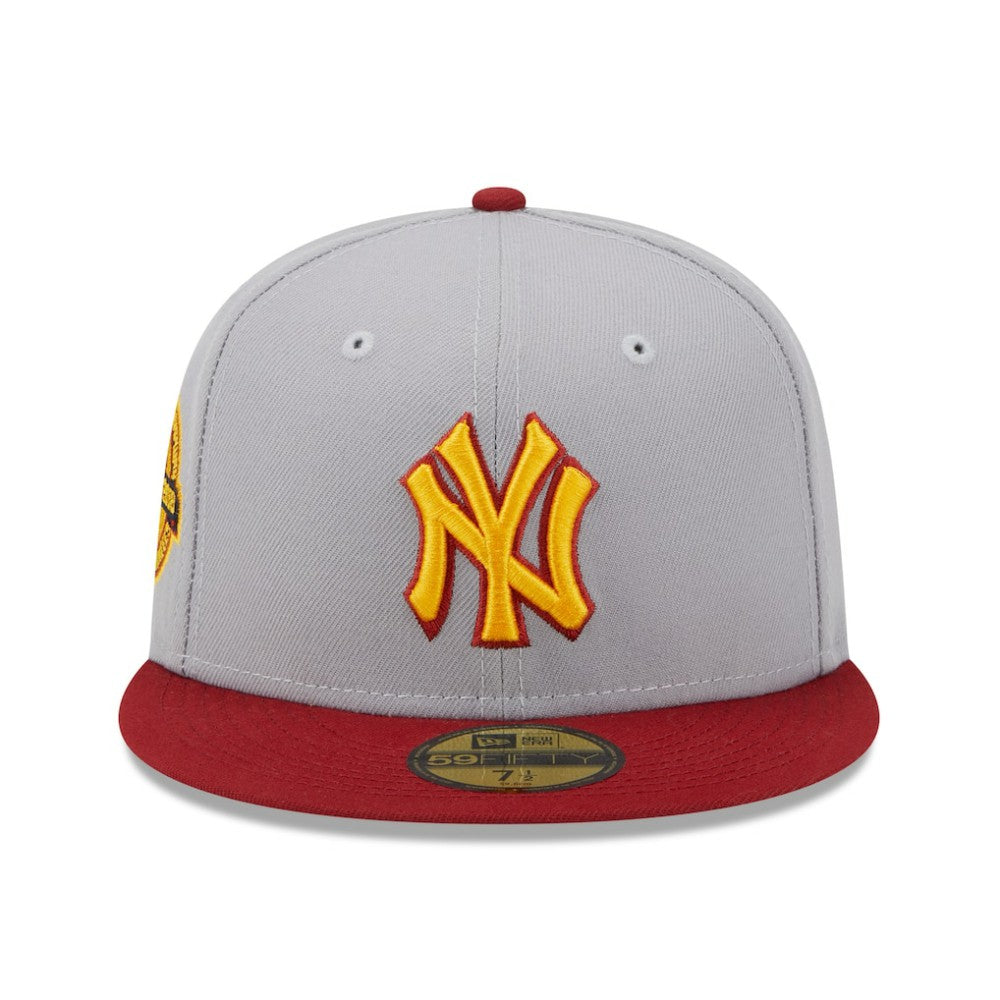 New York Yankees New Era World Series Champions Navy Undervisor 59FIFTY Fitted Hat - Gray/Red - New Era Lifestyle