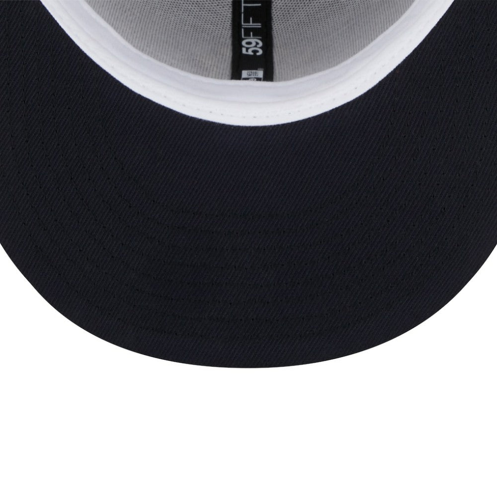 New York Yankees New Era World Series Champions Navy Undervisor 59FIFTY Fitted Hat - Gray/Red - New Era Lifestyle